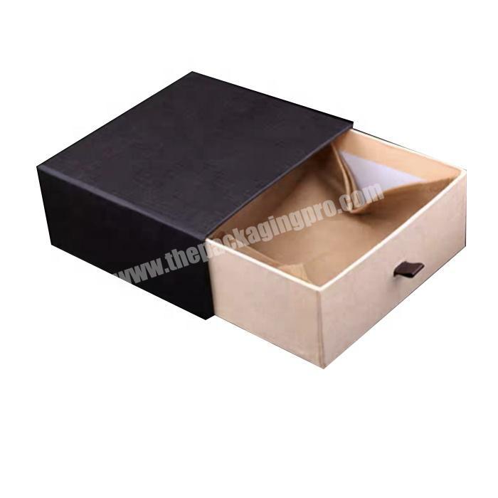 Black cardboard paper packaging gift drawer box hair extension style