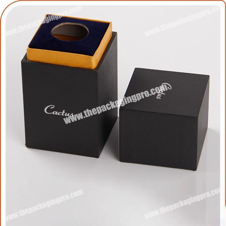 black cardboard paper perfume bottle packaging box