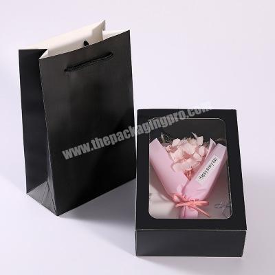 Black cheap small artificial floral package little gift boxes