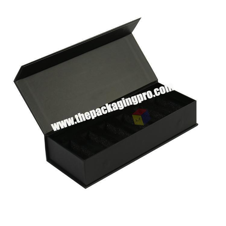 black clamshell magnetic gift box packaging essential oils