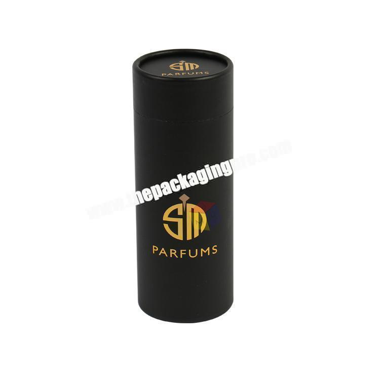 black custom gold stamping cylinder essential oil packaging box