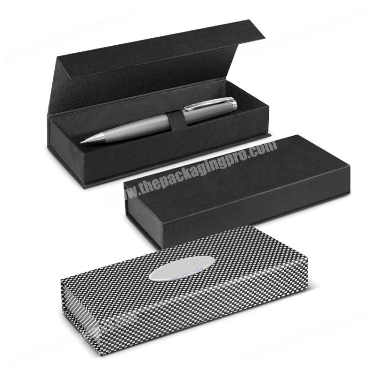 Black Custom Logo Rigid Magnetic closing Cardboard Paper Pen Packaging Gift Boxes