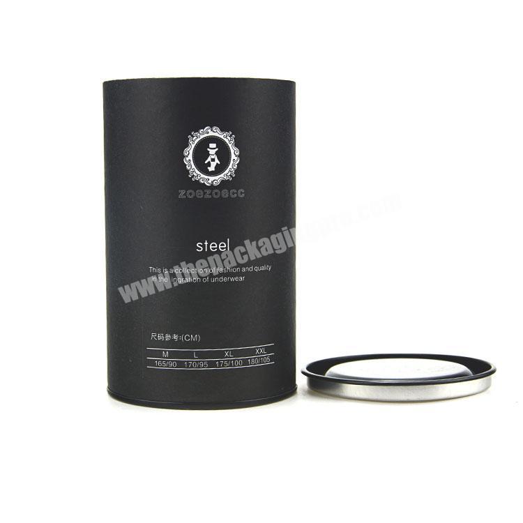 Black cylinder tea boxes custom printed small round cardboard tube packaging