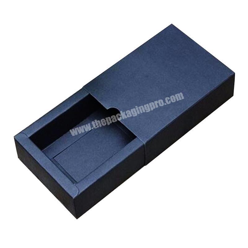 Black Drawer Cardboard Box for Gift Candy Tea Power Bank Packaging Paper Package Boxe