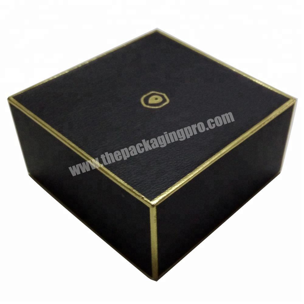 Black eco friendly cardboard 2 pieces packaging box for watch
