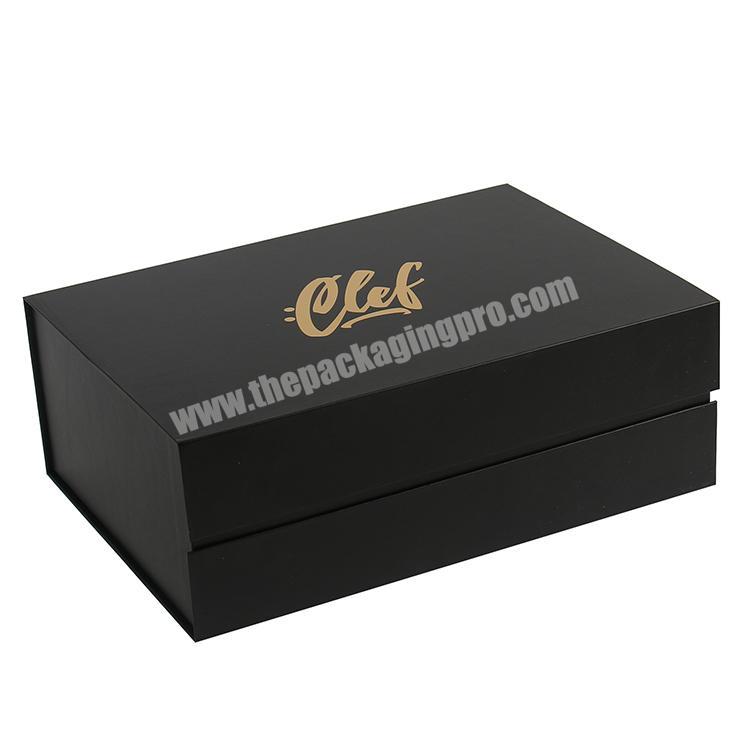 black fancy magnetic custom cardboard large gift box packaging