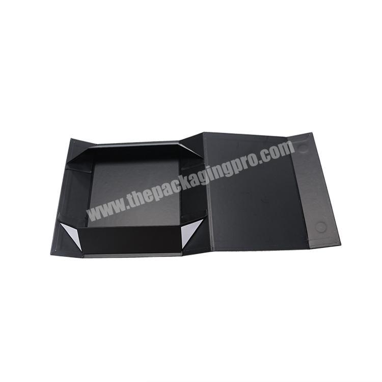Black flat pack magnetic folding style box