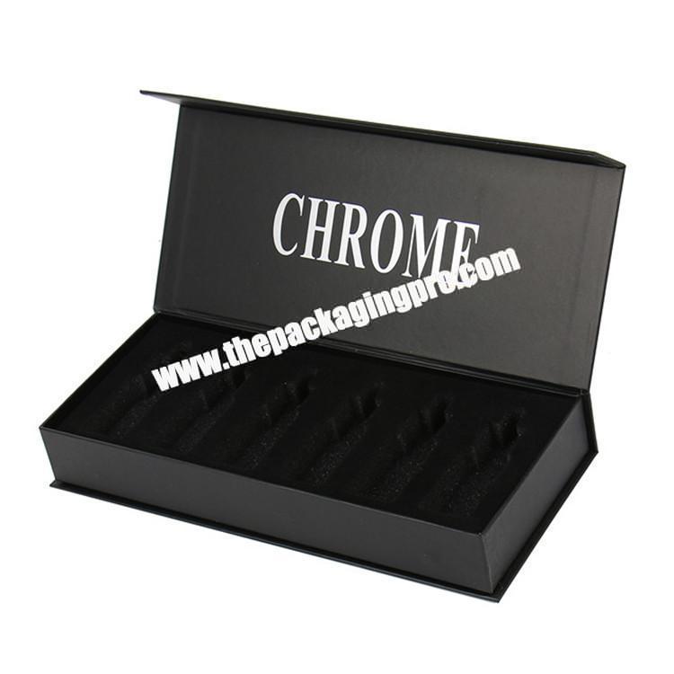 black flip magnetic nail polish boxes packaging