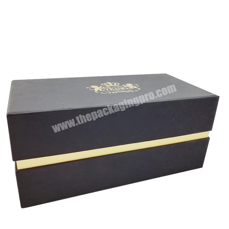 Black foam insert customized logo black luxury cosmetic gift box packaging