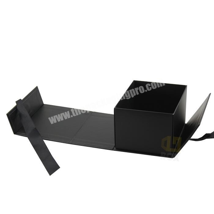 Black Foldable Magnetic Custom Packing Cardboard Gift Flip box