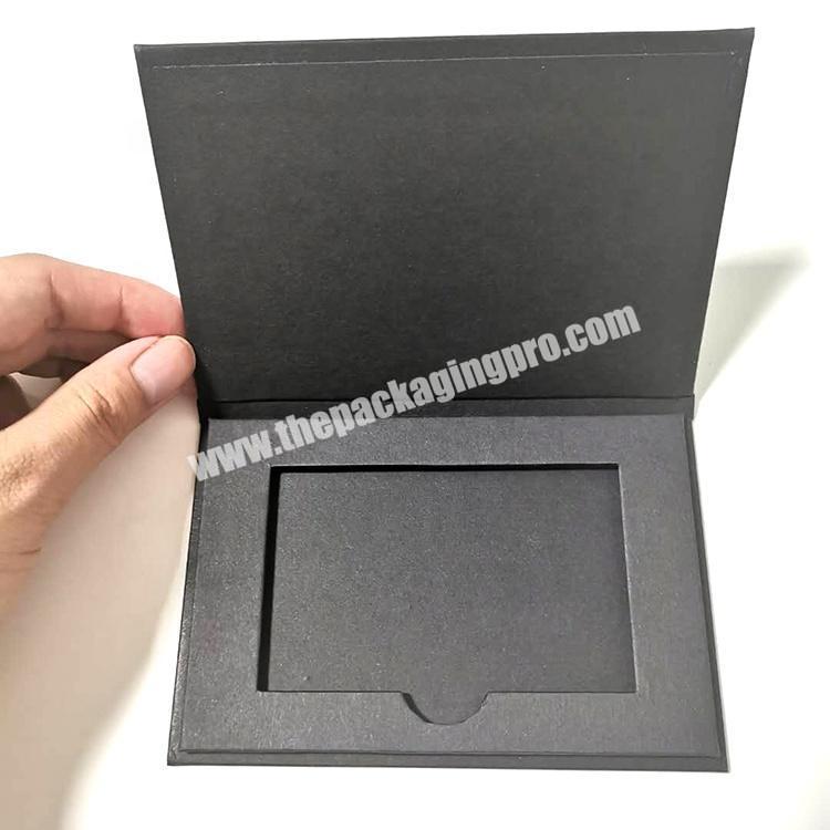 Black Folding Cardboard Paper Packaging Credit Card Folder Gift Card Box