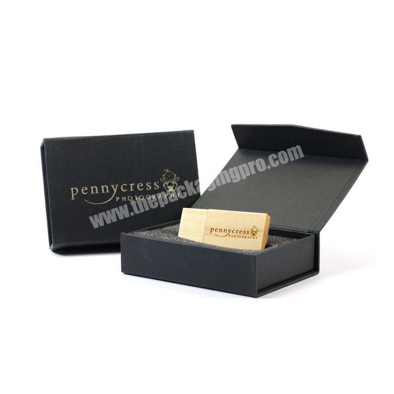 Black Folding Flap Cardboard Magnetic Presentation Box