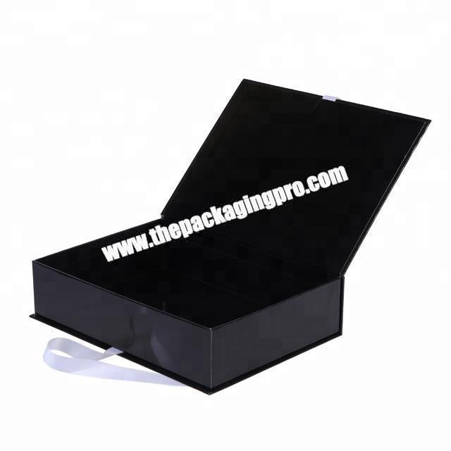 black glossy cardboard packaging hair extension box