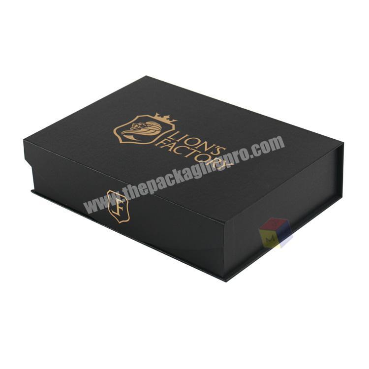 black high end menswear custom packaging clothing box