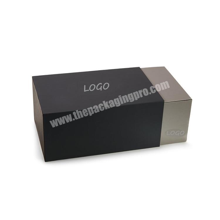 Black high quality custom paper drawer box packaging