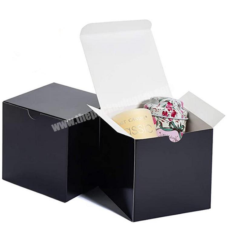 Black Kraft Paper Present Packaging Box with Lids Decorative Gift Wrap Boxes Bulk for Crafting Cupcake