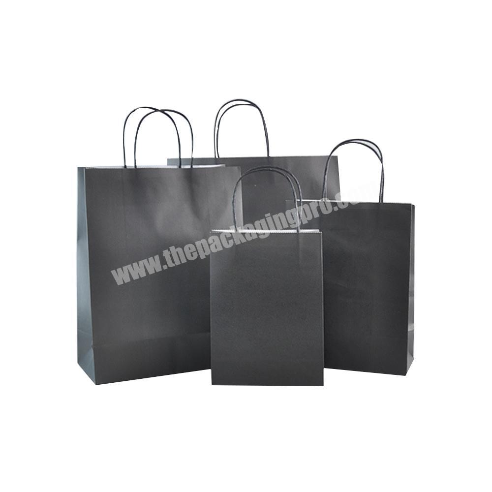 Black kraft paper shopping bag string handle