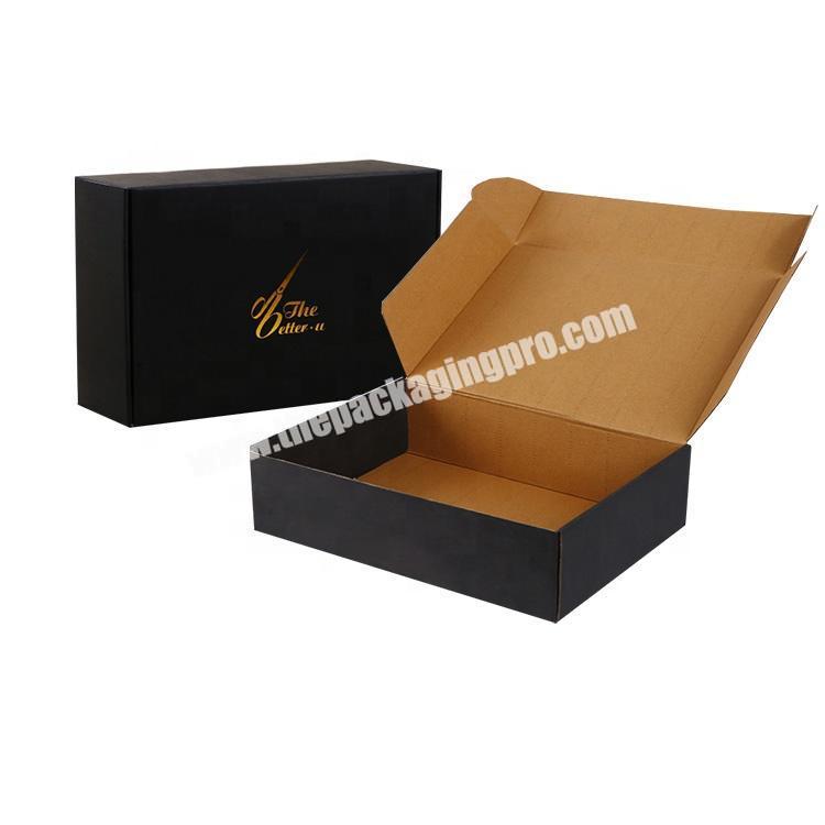 Black Luxury Hair Extension Packaging Corrugated Box Mailer For Clothing Flowers Wig Hair