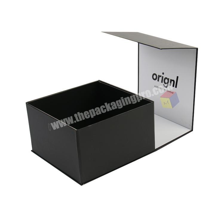 black magnetic foldable wholesale paper custom cap box