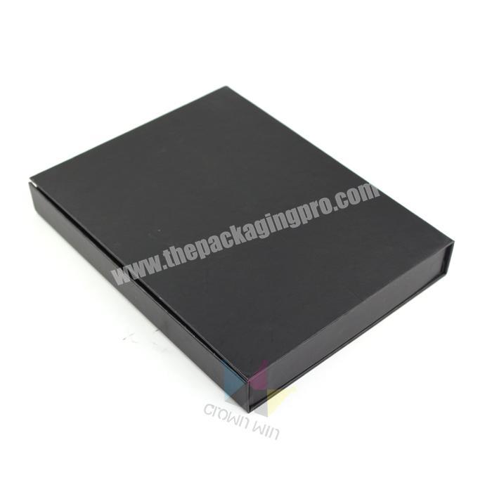 Black magnetic gift packaging box with hard foam insert