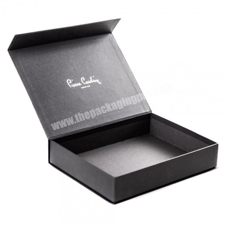 Black Magnetic Lid Custom Printing Logo Paper Packaging Gift Box with Hot Stamping UV