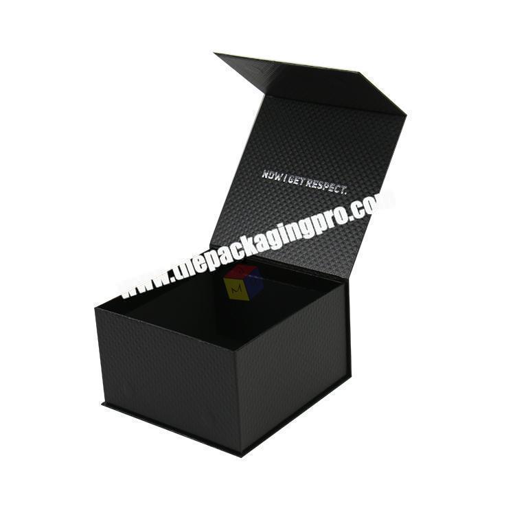 black magnetic square packaging custom hat gift box
