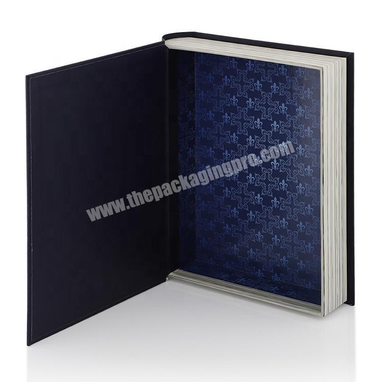 Black Matt Magnetic Closure Cardboard Book Shape Gift Box Packaging