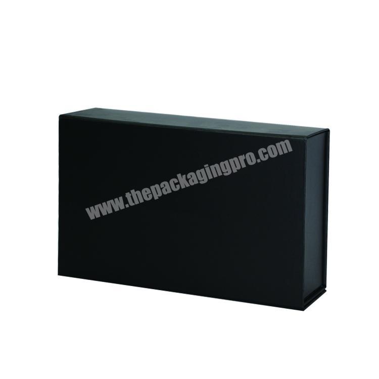 Black Packaging Custom Magnet Folding Paper Flat Pack Boxes Luxury Magnetic Gift Box with Magnet Closure