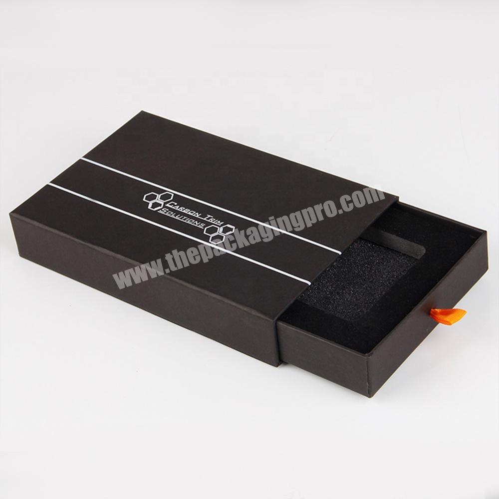 Black paper box for credit card, paper box with foam holder