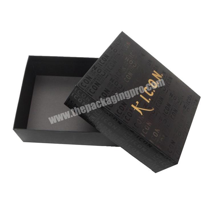 Black paper gift box with gold color logo
