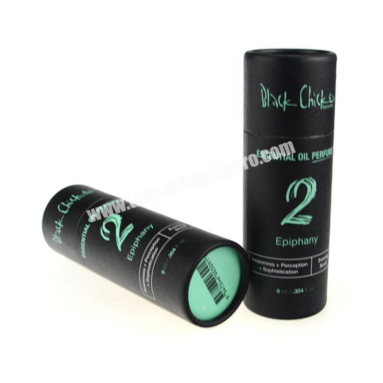 Black paper tube round tube gift box luxury round cardboard tube for essential oil