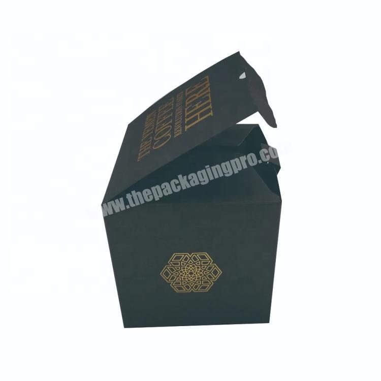 Black Printed Art Paper Gift Storage Packaging Box with Hot Stamping for CoffeeDrinks