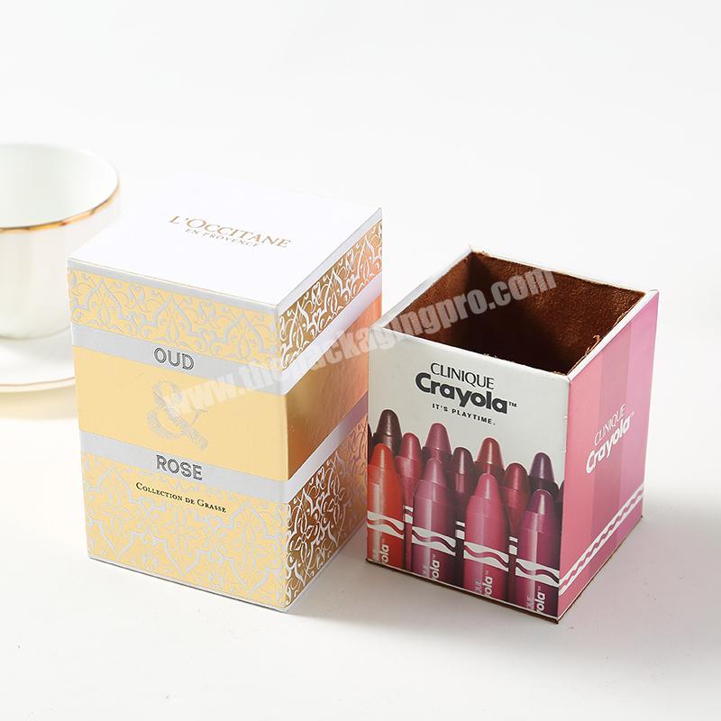 black printing paper box heaven and earth cover wholesale cosmetic lipstick perfume packaging suit grey board box with magnet