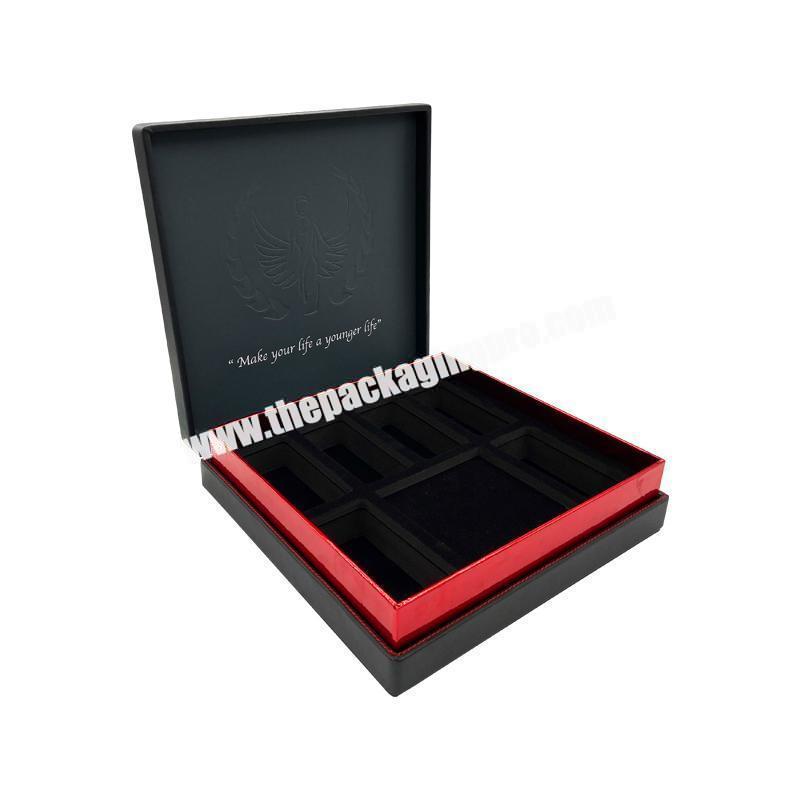 black pu leather makeup kits for girls cosmetic box