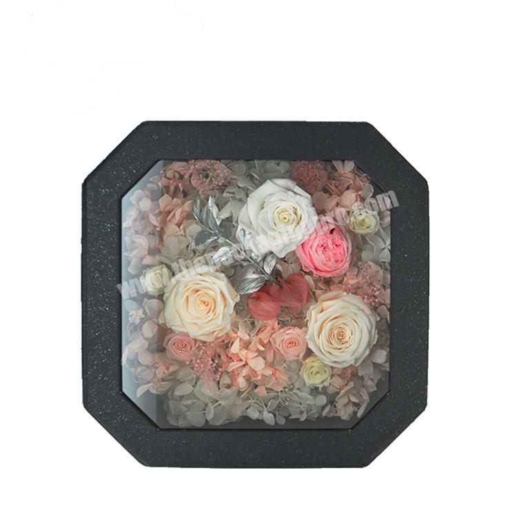 Black PVC window custom cardboard square flower box