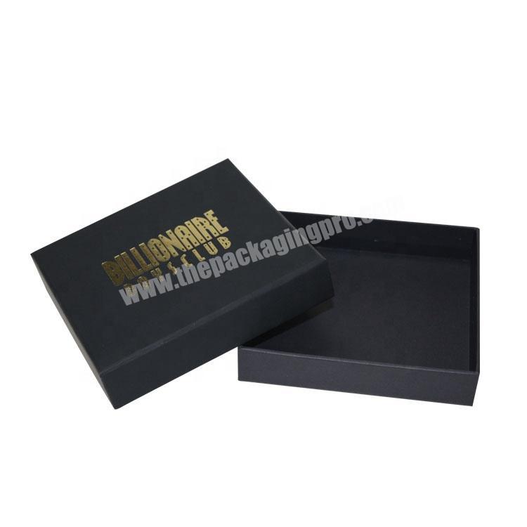 Black Rigid Lid and Base Box with Gold Foil Stamping Logo