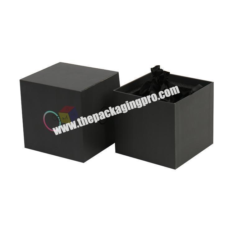 black rigid paper packaging luxury candle gift box