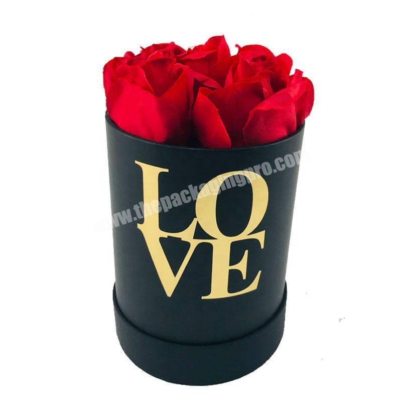 black round hat flowers box wedding rose display box with foam insert