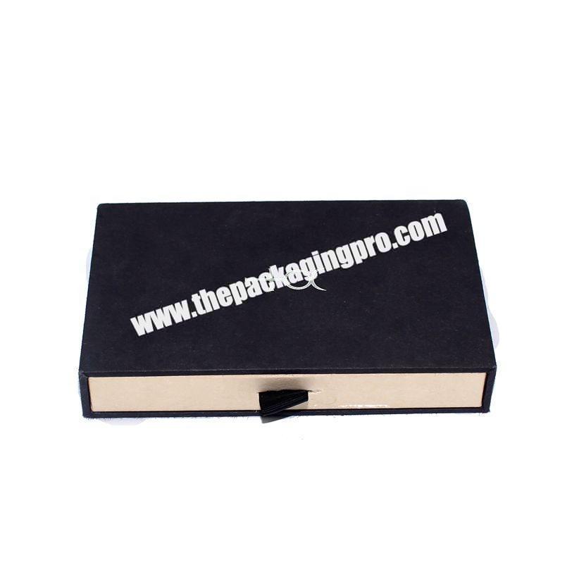 Black Slide Drawer Box Packaging Tie Box Set For Shipping Tie Boxes Set Custom Logo Luxury