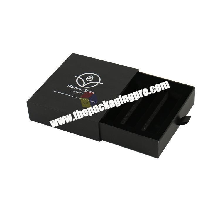 black sliding drawer gift lipgloss box packaging custom
