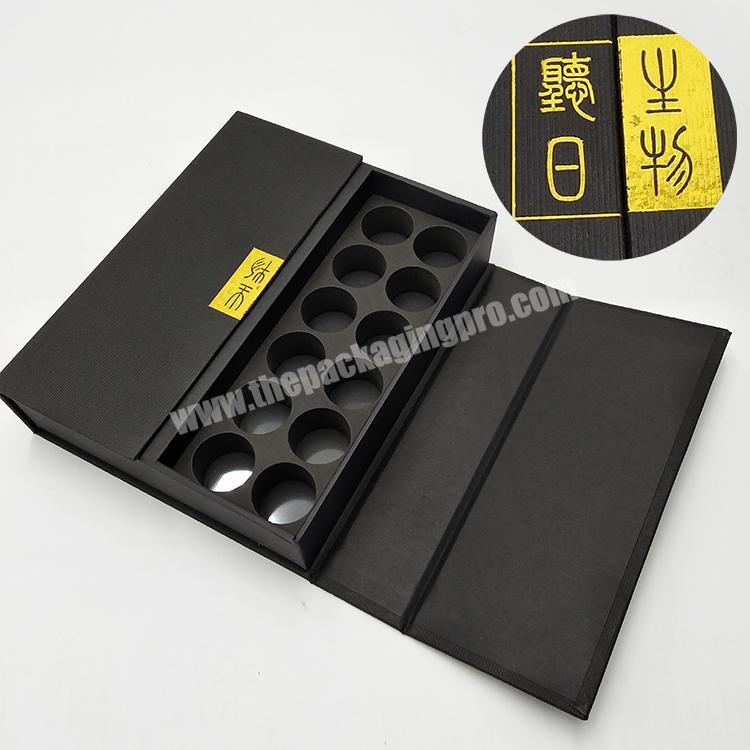 Black Special Paper Gift Box with Gold Stamping