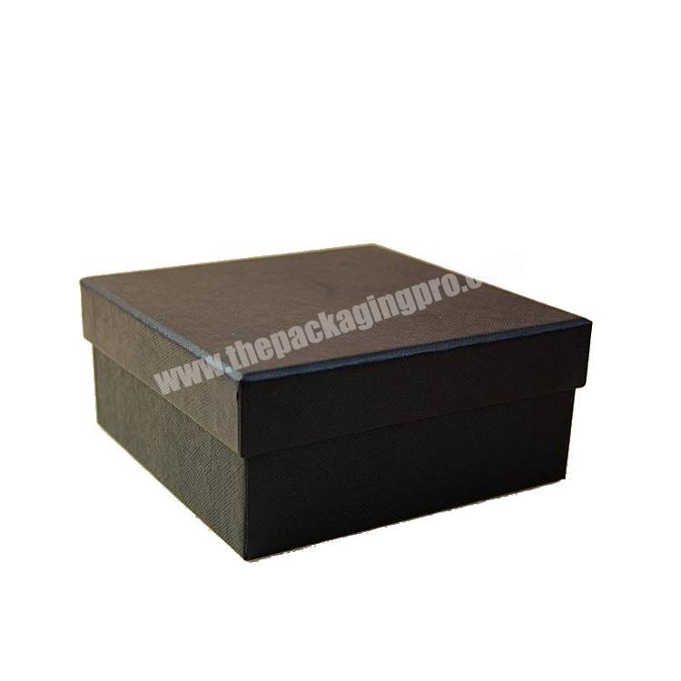 Black square luxury custom retail watch ring tie box packaging