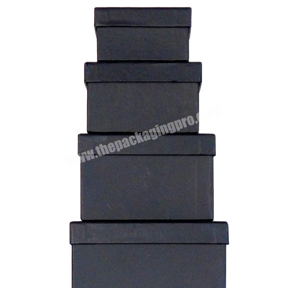 Black square rigid gift box personalized customizable size logo boxes