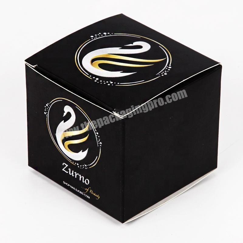 Black swan nail art glitter powder bottle packaging paper box custom