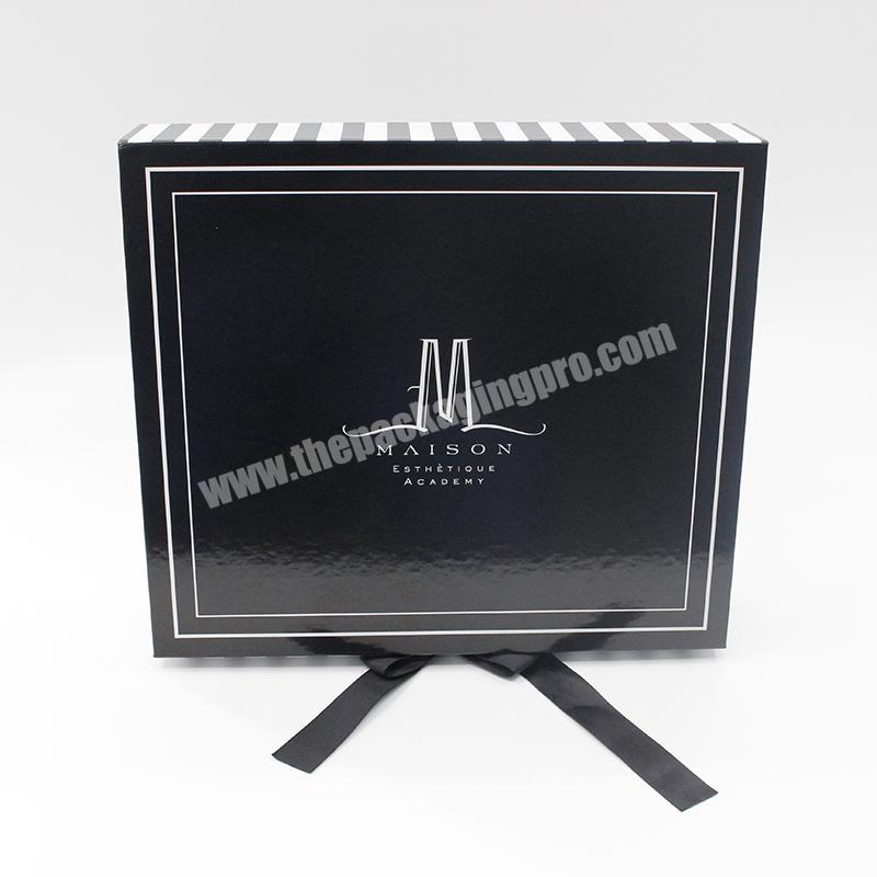 Black Wholesale Custom Logo Premium Luxury Cardboard Paper Gift custom hair packaging boxes