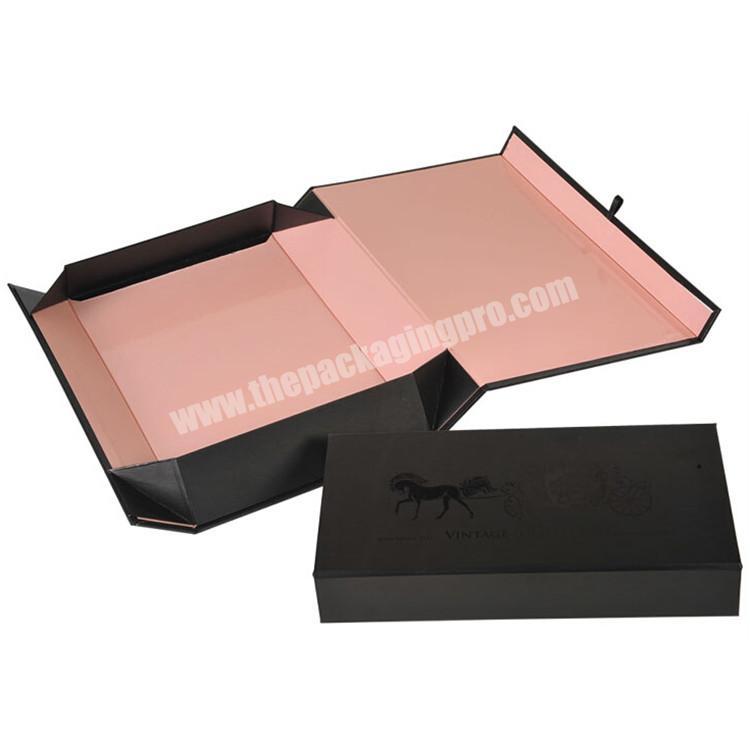 Black Wholesale Custom Logo Premium Luxury Cardboard Paper Gift Extension Magnetic Packaging Box