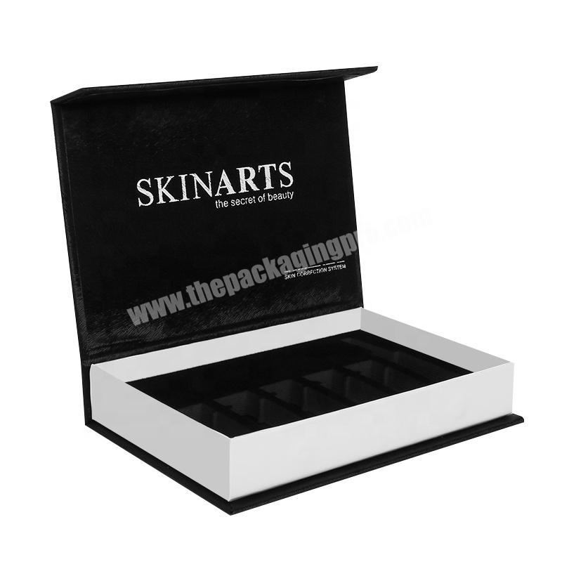 Black Wholesale Custom Logo Premium Luxury Cardboard Paper Gift skincare make up Magnetic Packaging Box