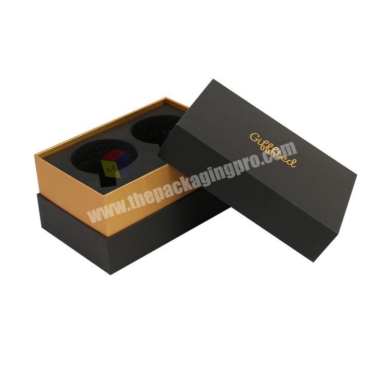 black with foam tray lined ceramic cup box packaging