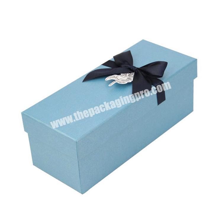 Blue Extra Large Flower Gift Lid And Bottom Box with Customized Logo