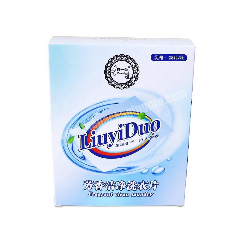 Blue fragrant clean laundry clothes cleaning film paper packaging box